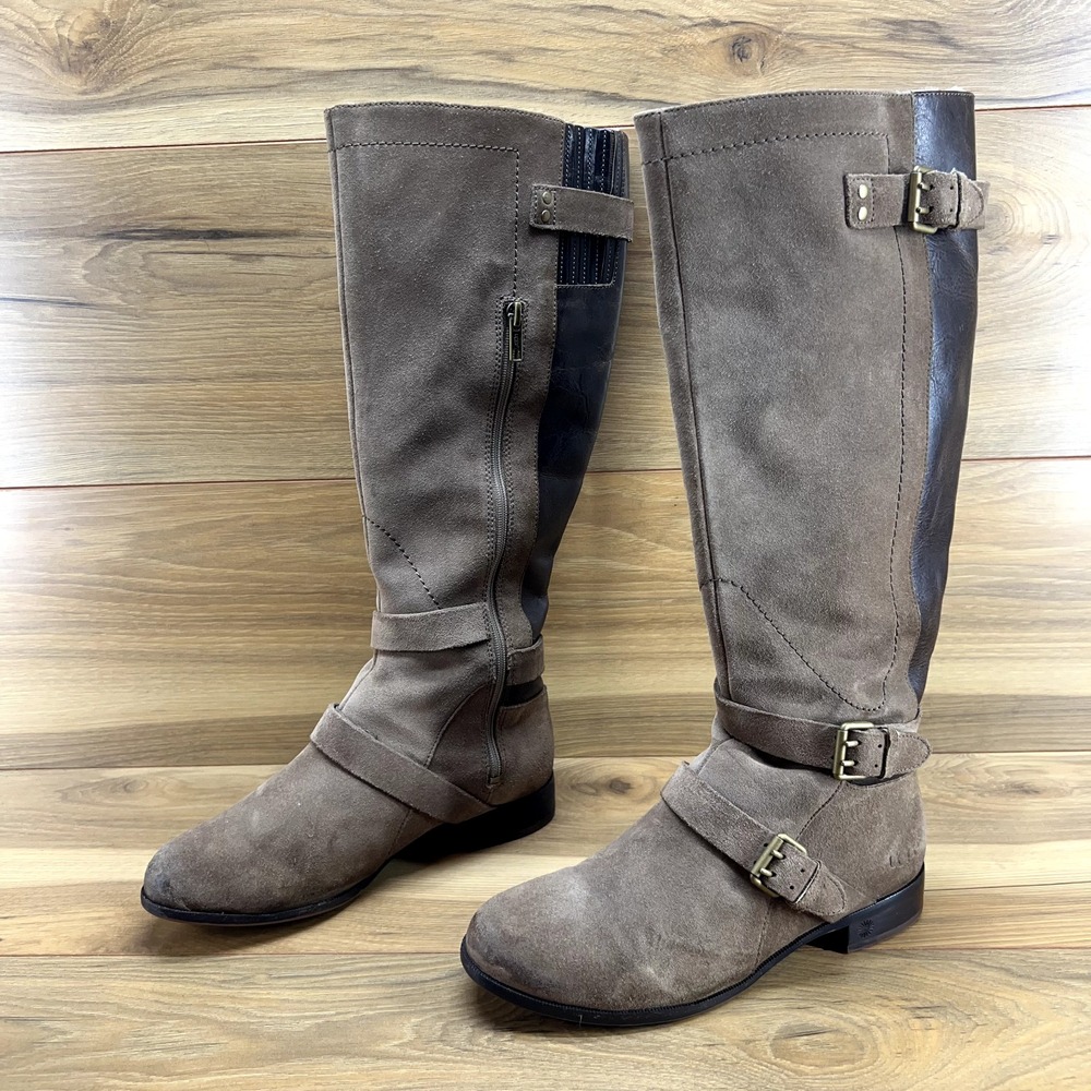 UGG Womens Boots Size 7 Cydnee Brown Suede Buckle Riding Zip‎ Tall